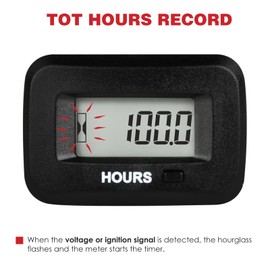 RileyFine RQ-HM038AG-H Digital Hour Meter, TOT Timing,Maintenance Service,Used in Gasoline Engine Equipment Such as Motorcycles, Generators, Lawn Mowers, Model Boats, etc