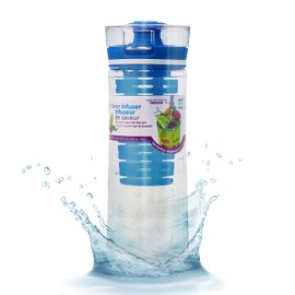 28 OZ Fruit Infuser Bottle Leakproof Plastic Flavor Infusion Flip Top Infused Water Bottles for Gym, Bike, Camping, and Travel (Blue)