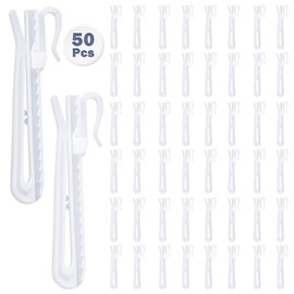50 Pcs Plastic Curtain Hooks,Adjustable Pinch Pleat Hooks,Curtain Hooks for Drapes,Drapery Hooks for Pleated Drapes Curtain Pins for Window Curtain Shower Curtain Door Curtain （85mm/3.35 Inch）