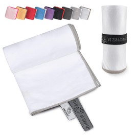 Wowtowelz Microfibre Towel (White, 180 x 110 cm)