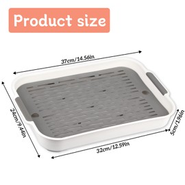 Tray, Rabbit Toilet, Rabbit Toilet, Cat Litter Tray, Large, Toilet Corner for Small Animals, Rabbits, Guinea Pigs (White, Grey, Large)