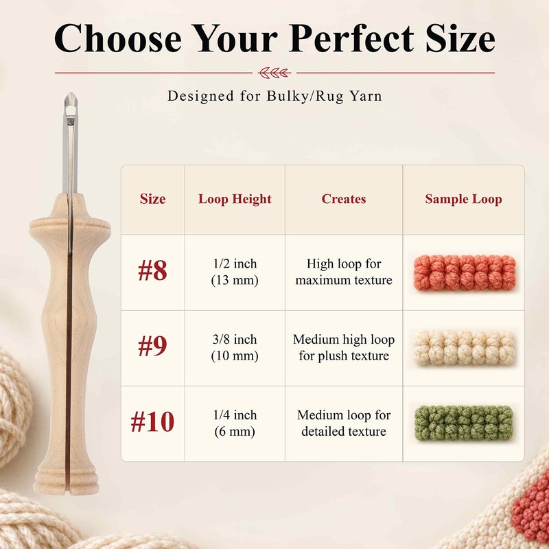 Oxford Punch Needle Regular Natural Wood 6mm - 1pc