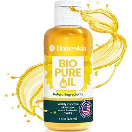 Honeyskin- ACEITE CORPORAL RESTAURADOR PARA CICATRICES Y ESTRÍAS: este aceite corporal orgánico rico en vitaminas penetra profundamente en la piel para reducir visiblemente la apariencia de cicatrices