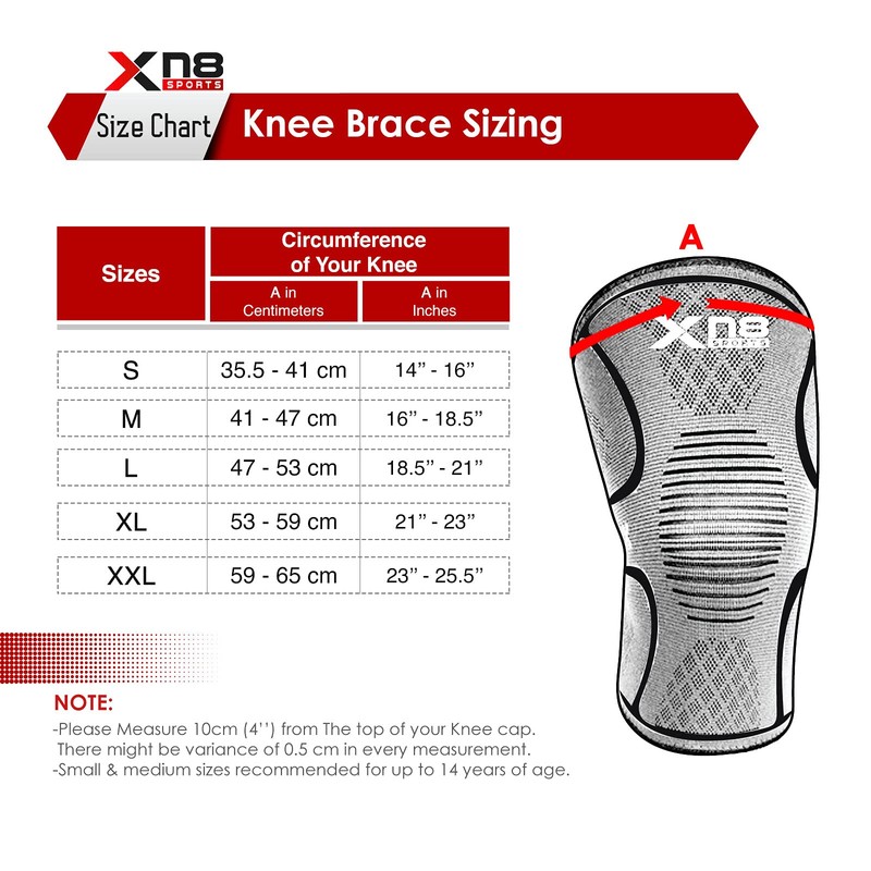 Xn8 Knee Support Brace - Compression Sleeve for Arthritis, Joint