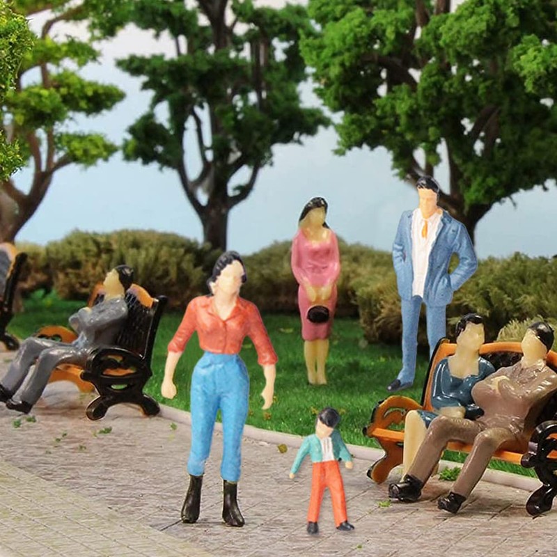 Mini People Figures 1:87 Painted Standing Pose HO Scale for
