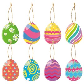 Paper Easter Eggs for Hanging – Pack of 8 Easter Decorations for Hanging Easter Crafts Children, Easter Eggs Decoration Easter Crafts with Children for Home Outdoor Indoor Decorations Spring