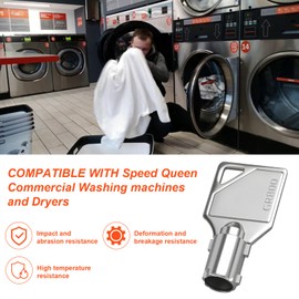 Washer Dryer Machine Key GR800 Replacement for Speed Queen Commercial Washing Machine Tubular Key Coin Laundry Machines Keys (2 Pack)