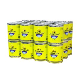 Real JellyFish Flame Premium Citronella Gel Fuel Made in USA - Smoke-Free, Clean-Burning, Fresh Scent, About 3-Hour Burn, Pack of 24 Cans, 368g (13oz) Each