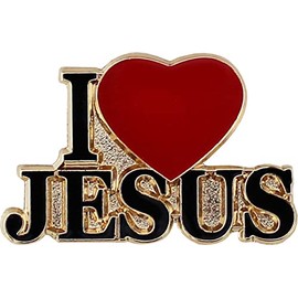 I Love Jesus Die-struck Metal Religious Lapel Pin with Butterfly Clasp Closure