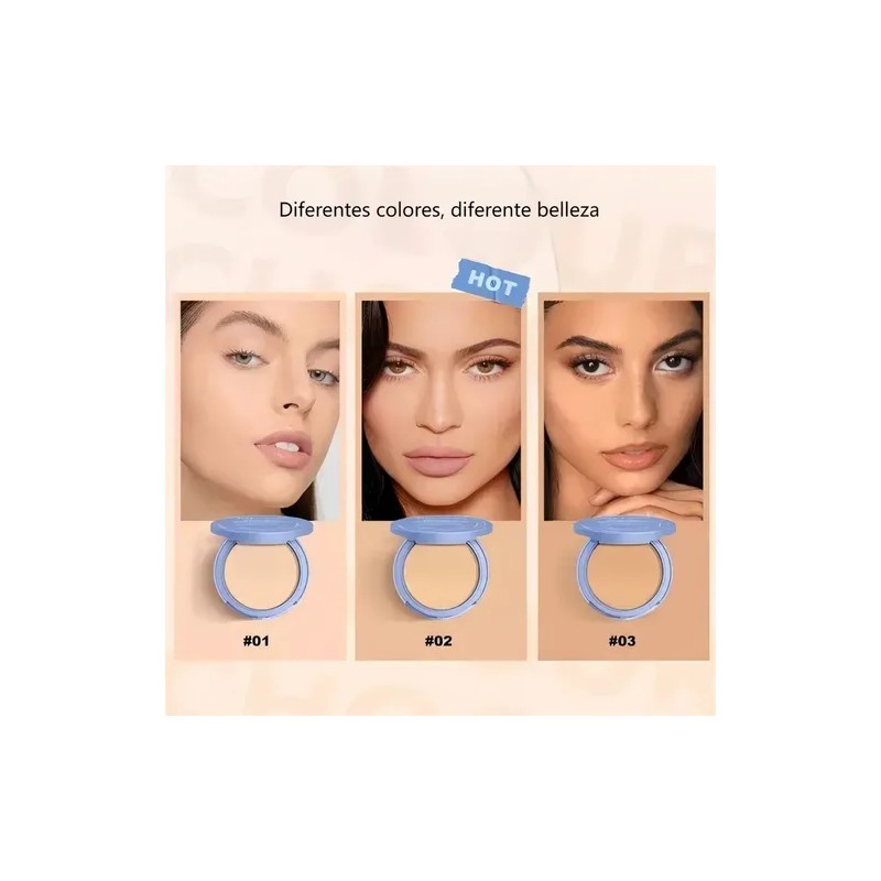 Base De Maquillaje Polvo Compacto Fijador Matte