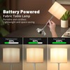 baishezhuan Cordless LED Table Lamp,Portables Fabric Shade Desk Lamps, 5000mAh