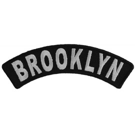 Patch, Embroidered Patch (Iron-On or Sew-On), Brooklyn New York Small Rocker, 4" x 1.25"