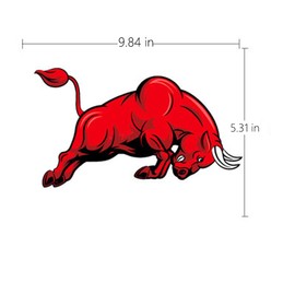 Car Stickers 6 inches Fashion car Stickers Fashion Personality Angry Bull car Stickers Left and Right 2PCS (Style 1)