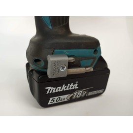 Side Mounted MAGNETIC Bit Holder for MAKITA 18V and Ryobi 18V Drills, Drivers, Impacts (Grey)