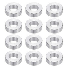 PATIKIL M8 Aluminum Spacers, 12pcs 5/16" x 5/8" Round Metal Spacers for 5/16 or M8 Screw Bolts, Unthreaded Standoff Bushing 3/16"L, 8.2x16x5mm