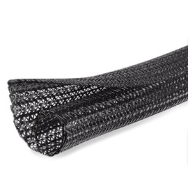 Moxita 10ft - 1/2 inch Cord Protector Cable Sleeve Split Wire Loom Tubing for Power Cord Audio USB Cable, Cord Sleeve Cable Management for TV Computer, Cord Protectors from Pets Chewing, Black