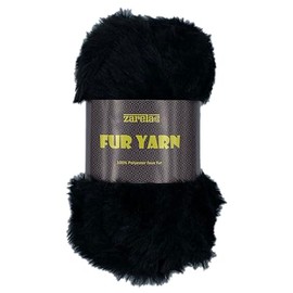 Zarela Faux Fur Yarn Wool 50g (109 Black)