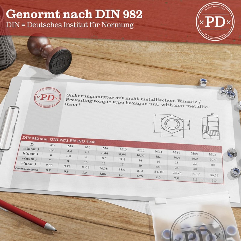 PD® Self-locking nuts M14 (DIN 982 / ISO 7040), locking