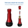 CKAuto TR413AC Red Chrome Rubber Snap-in Tire Valve Stems (5