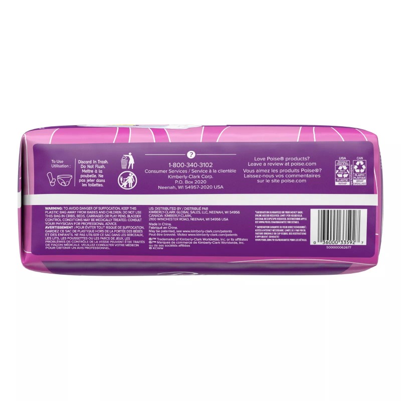 Poise Incontinence Pads for Women, 6 Drop Ultimate Absorbency, Regular