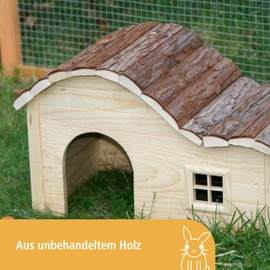 Kerbl Nature Plus House with Gently Curved Roof, Brown, 30 x 20 x 20 cm