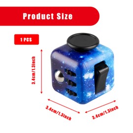 Bojueshaw 6-Sided Stress Relief Sensory Toy for Anxiety,ADHD,Focus,Portable Finger Cube Toy for Office,Classroom,and Home(Sky purple)