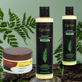 Buy 2 Get 1 Free!  Tgideas RosemaryShampoo + Caviar Hair Mask - BoostHair Growth, Control Oil & Dandruff,Soothe Scalp lritation & RestoreShine! Outdoorfun Hydrolyzed Keratin:_2 Bottle (Buy 2 Get 1 Free! & 90% People Choose)