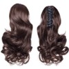 ZSLJSWDZ Hairpiece Braid, Ponytail Hair Extension, Natural Wavy Hairpiece (Brown)