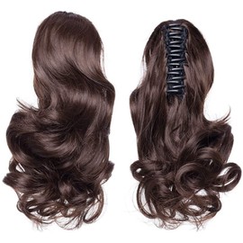 ZSLJSWDZ Hairpiece Braid, Ponytail Hair Extension, Natural Wavy Hairpiece (Brown)