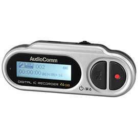オーム電機 AudioComm ミニICレコーダー 4GB ICR-U114N 09-3012 OHM