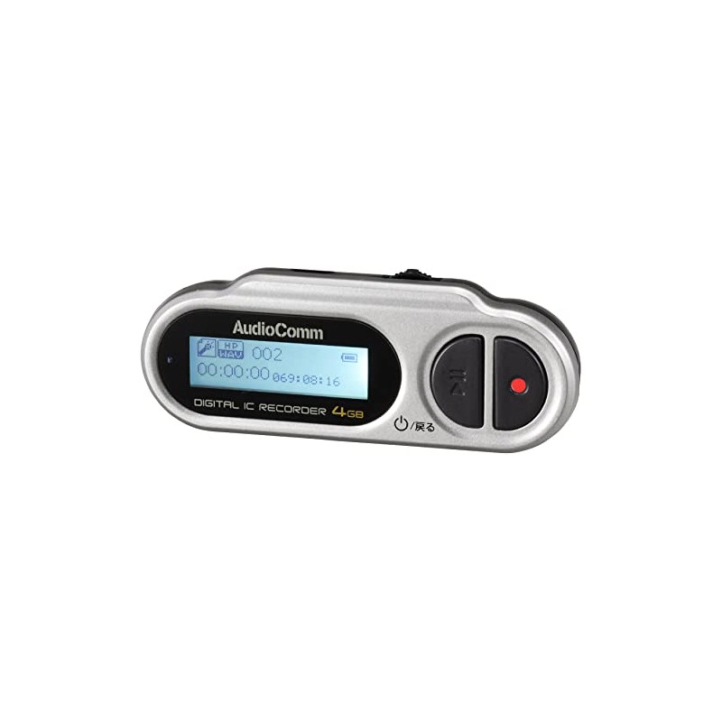 オーム電機 AudioComm ミニICレコーダー 4GB ICR-U114N 09-3012 OHM