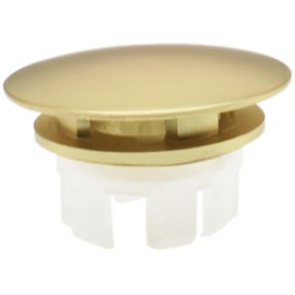 LBTODH Round Hole Cover Matte Gold Sink Overflow Cap Brass Replacement Dual Layer Insert for Bathroom and Kitchen Basin