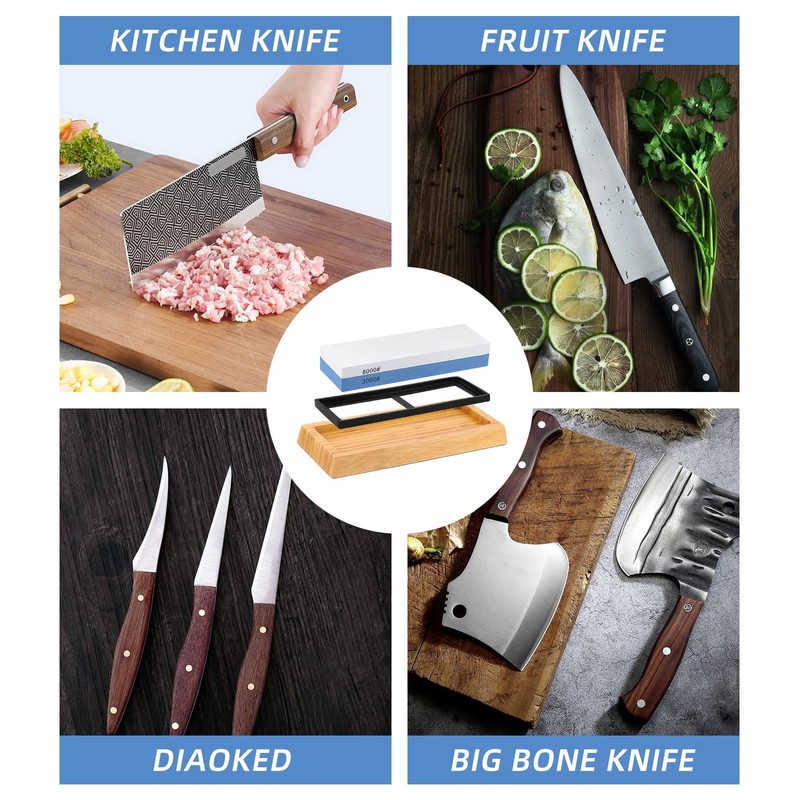 LUCKUT Sharpening Stone Whetstone Set Kitchen Knife Sharpener Stone Wet