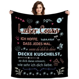Original Gift Dear Cousin Ich Hoffe Dass Jedes Mal Wenn Du Dich In Diese Decke Kuschelst Sie Dich Daran Erremert Wie sehr Ich Dich Liebe Cuddly Blanket Portable Blankets for Cousin (Lieber Cousin-B)