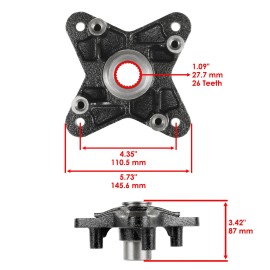Caltric Rear Wheel Hub W/ Bearing and Bolts for Polaris RZR 4 900 2014 / RZR 900 2014