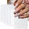 Snowflake Nail Art Stickers White Embossed Snowflake Nail Decals 3D