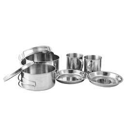 CENPEK 8Pcs Camping Cookware Set Stainless Steel Camping Portable Cooking Kit Camping Pan Set for Picnic Backpacking Hiking