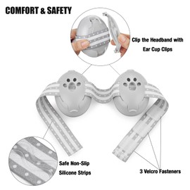 PandaEar Baby Ear Protection, Noise Cancelling Headphones for Babies, Noise Reduction Earmuffs for Infant and Toddlers (White&Grey)