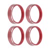 4pcs A/C Air Vent Knob Trims Rings Red Aluminum Alloy