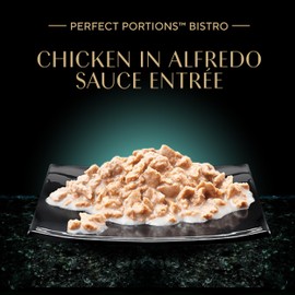 Sheba Perfect Portions Bistro Adult Wet Cat Food, Chicken in Alfredo Sauce Entree, 2.6 oz. Twin-Pack Trays (24 Count, 48 Servings)