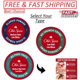 Old Spice, Hair Styling Crème for Men, Hold with Low Shine, 2.22 oz, Select Type - Classic Pomade,Medium Hold