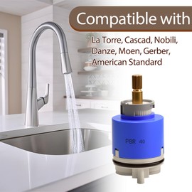 PBR 40 Faucet Cartridge Compatible with La Torre, Cascade & Nobili, Single Lever Shower and Tub Fixtures