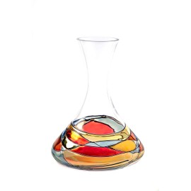 Sagrada Barcelona Magnificent Wine Decanter Sagrada Red Line Colorful Hand Painted & Stunning Mouth Blown Unique Gorgeous Gifts Birthday Anniversary th Couples Engagement Women Men 50 Oz