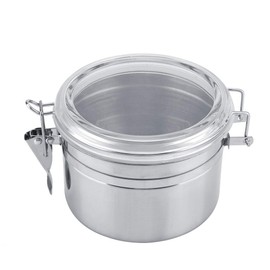 Joyzan Coffee Container, Coffee Canister Stainless Steel Top Clip Coffee Beans Tea Sugar Cookie Nuts Flour Storage Jars Travel Kitchen Home (S)