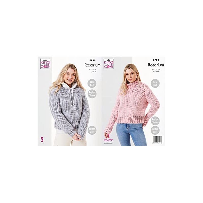 King Cole Ladies Rosarium Mega Chunky Knitting Pattern Easy Knit