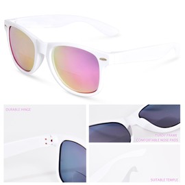 FONHCOO Bifocal Sunglasses for Women Men Classic Sunglasses Readers, Outdoor Reading Sunglasses with UV400 Protection（white 1.5）