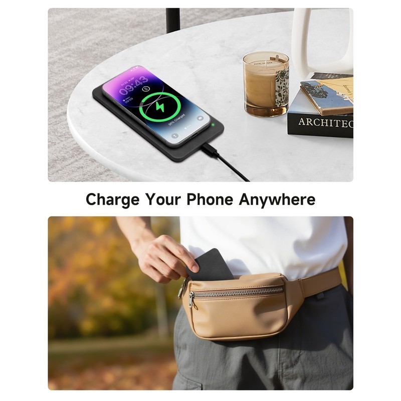 Valet Tray, Built in Wireless Charging Pad, Nightstand Organizer, Two-Toned
