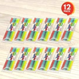 Juego de 12 palillos de plástico de Gamie, paquete de 12 unidades, cada juego viene empaquetado con instrucciones (idioma español no garantizado), gran premio de carnaval escolar y recuerdos de fiesta para niños y niñas