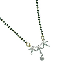 Generic Indian Jewelry Bollywood Trendy Traditional Ethnic AD Mangalsutra for Women Gifts for Women Valentines Gift for Wedding, Engagement, Parties.., Small, Black