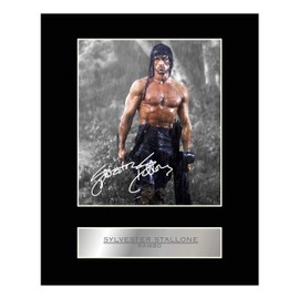 Sylvester Stallone Signed Mounted Photo Display Rambo